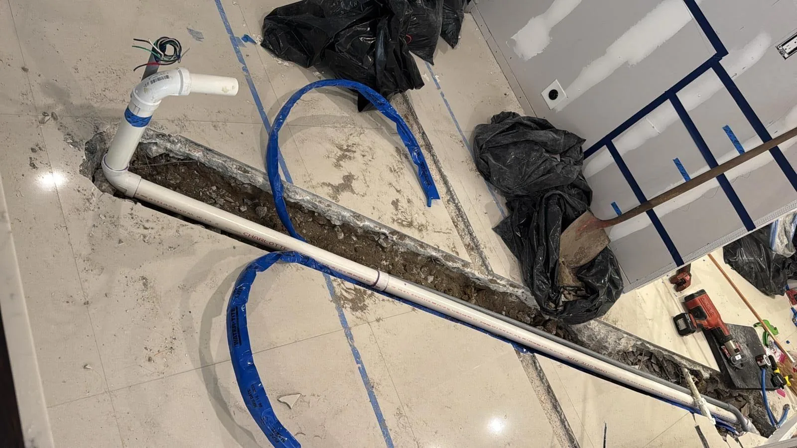 USA Plumbing crew performing trenchless sewer line repair